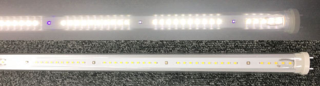 点灯時、消灯時のUV-A(紫外線A波)LED蛍光灯