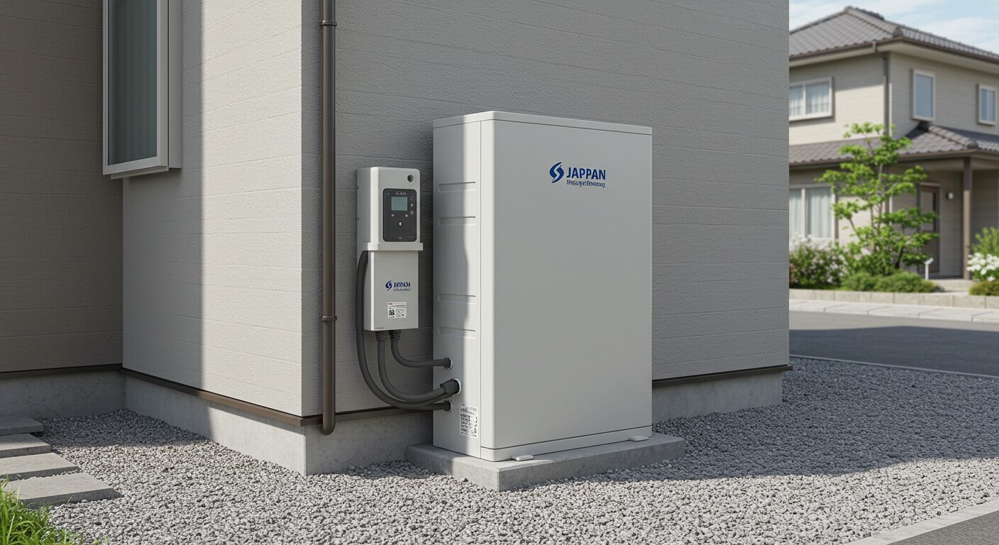 蓄電池を屋外に設置してある画像